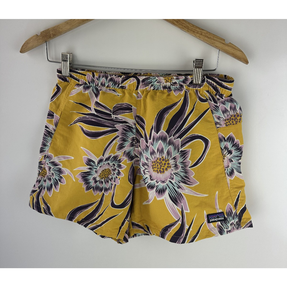 Patagonia Women's 4" Baggies Shorts Boardshort Floral Yellow Women's Size XS - Picture 2 of 12